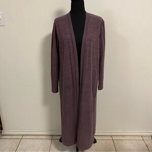 Free People Cardigan Women’s Medium Plum FP Beach Bicoastal Long Open Cardigan